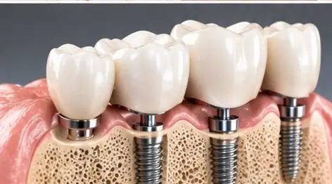 Modelo de prótese sobre implantes instalados no osso